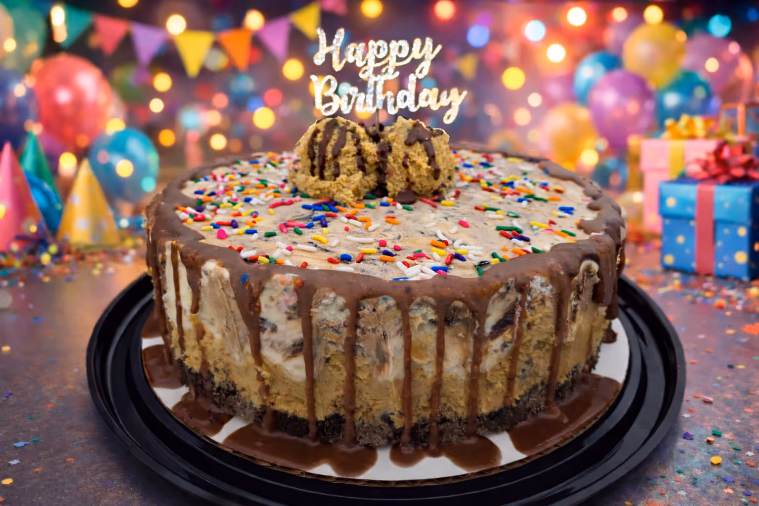 Happy birthday ice cream cookie dough cake from Cookie Dough Creations Naperville